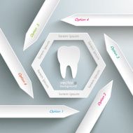 Six Arrows Hexagon Infographic Tooth