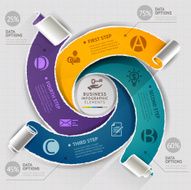 Modern infographics template torn paper style N5
