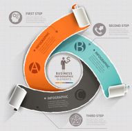 Abstract infographics template torn paper style N4