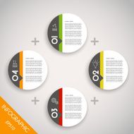 four colorful infographic rings