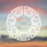 Circle line infographic on vector blur background N10