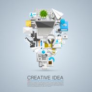 Creative idea of flat collage icons N3