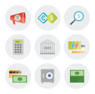 Finance icons in flat design