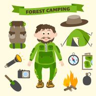 Camping and outdoor activity tourism elements