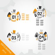 orange abstract technical infographic rings with numbers