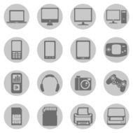 Vector Set of Digital Devices Icons N7