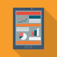 Analysis charts and graphs symbols on smart devices icons with N4