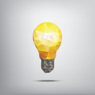 Colorful low polygonal light bulb concept symbol of creativity Suitable N5