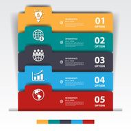 Design multicolour number banners template graphic or website ve N10