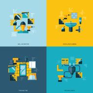 Home repair icons flat
