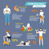 Gym sport exercises infographic