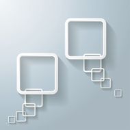 Two Abstract White Rectangle Speech Bubble