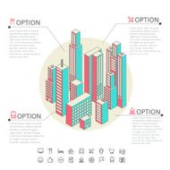 infographic made of colorful buildings N4
