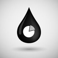 Oil drop icon with a pie chart N2