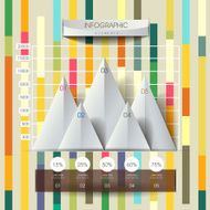 3d abstract line and triangle chart infographics
