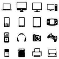 Vector Set of Digital Devices Icons N9