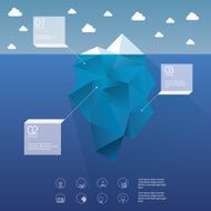 Polygon iceberg concept vector design with infographic menu options as N2