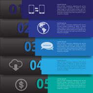Vector flat lines and numbers design template for web site N5