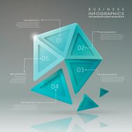 abstract translucent geometric pentagon infographic elements