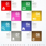 abstract colorful paper squares infographic elements