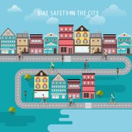 Vector Vintage Bike bicycle safety in the city concept N2