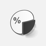 paper sticker Business pie chart N8