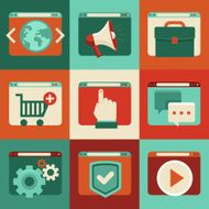 Vector online services - concepts in flat style
