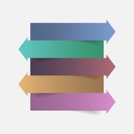 Color paper arrow infographics template design