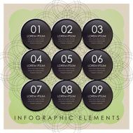 black plastic circle label infographic elements