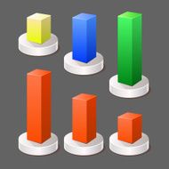 Modern Abstract 3d Chart Infographic Color Elements Vector