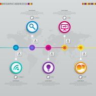 Digital illustration Infographic timeline report template N4