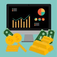 Vector of Finance Gold coin money