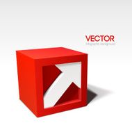 Infographic vector red 3D cube with arrow N2