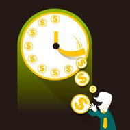 flat design illustration concept of time is money N2