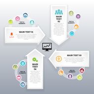 Four Continuous Arrow Infographic Elements