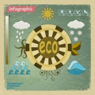Vintage card with eco graphics eps10