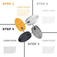 Computer Mouses Infographic Steps Vector N2