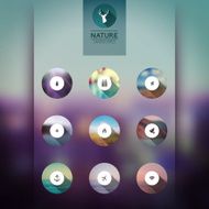 Vector web and mobile interface template icons blurred circles
