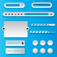 Website Web Design Elements Blue Template