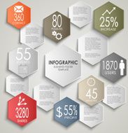 Abstract colorful hexagon info graphic poster template