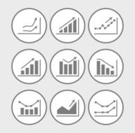 Icons with charts and graphs N2