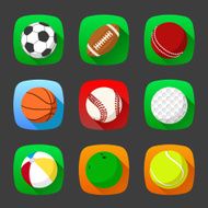 Flat sport icons