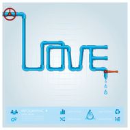 Water Pipe Business Infographic For Valentine Day Design Template