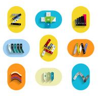 Infographic in colorful circles Flat icon set N2
