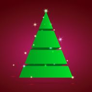 Christmas tree green tape infographics Vector illustration