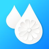 White paper drop and flower