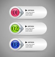 White horizontal colorful buttons or banners