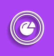 Vector chart icon stamp modern flat design