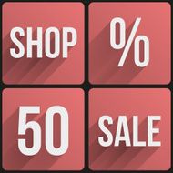 Flat icon set shop sale for Web and Application