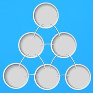 Abstract template with circles on a blue background